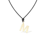 14K yellow gold Letter M pendant